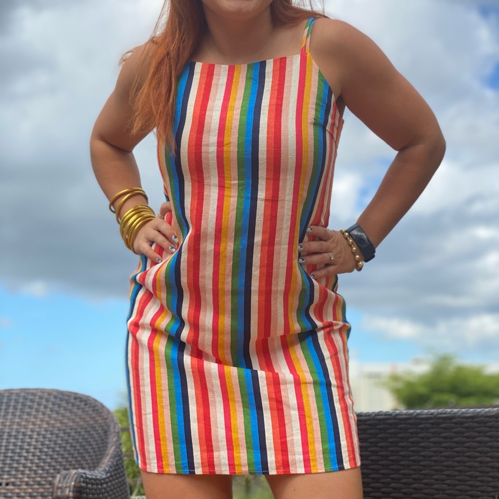 Linen Multicolored Dress